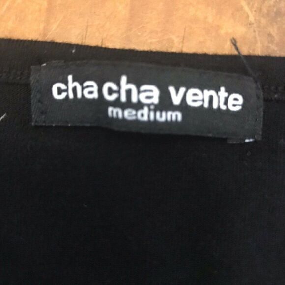 Cha Cha Vente Medium Black Tunic Crochet Bell Slee - Picture 3 of 4